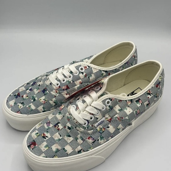 New Vans Authentic Stacked Platform Woven Floral Sneakers - Picture 5 of 7